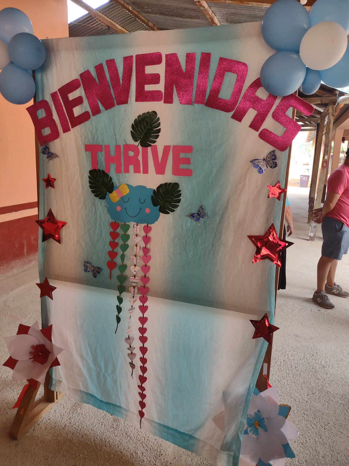 A decorated welcome sign for the Thrive conference